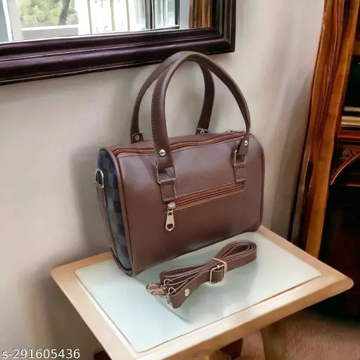 Stylish bag for women | Brown Leather stitched